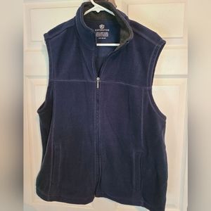 (1032) Covington, Men's Full Zip Fleece Vest, Size: Large Color: Blue